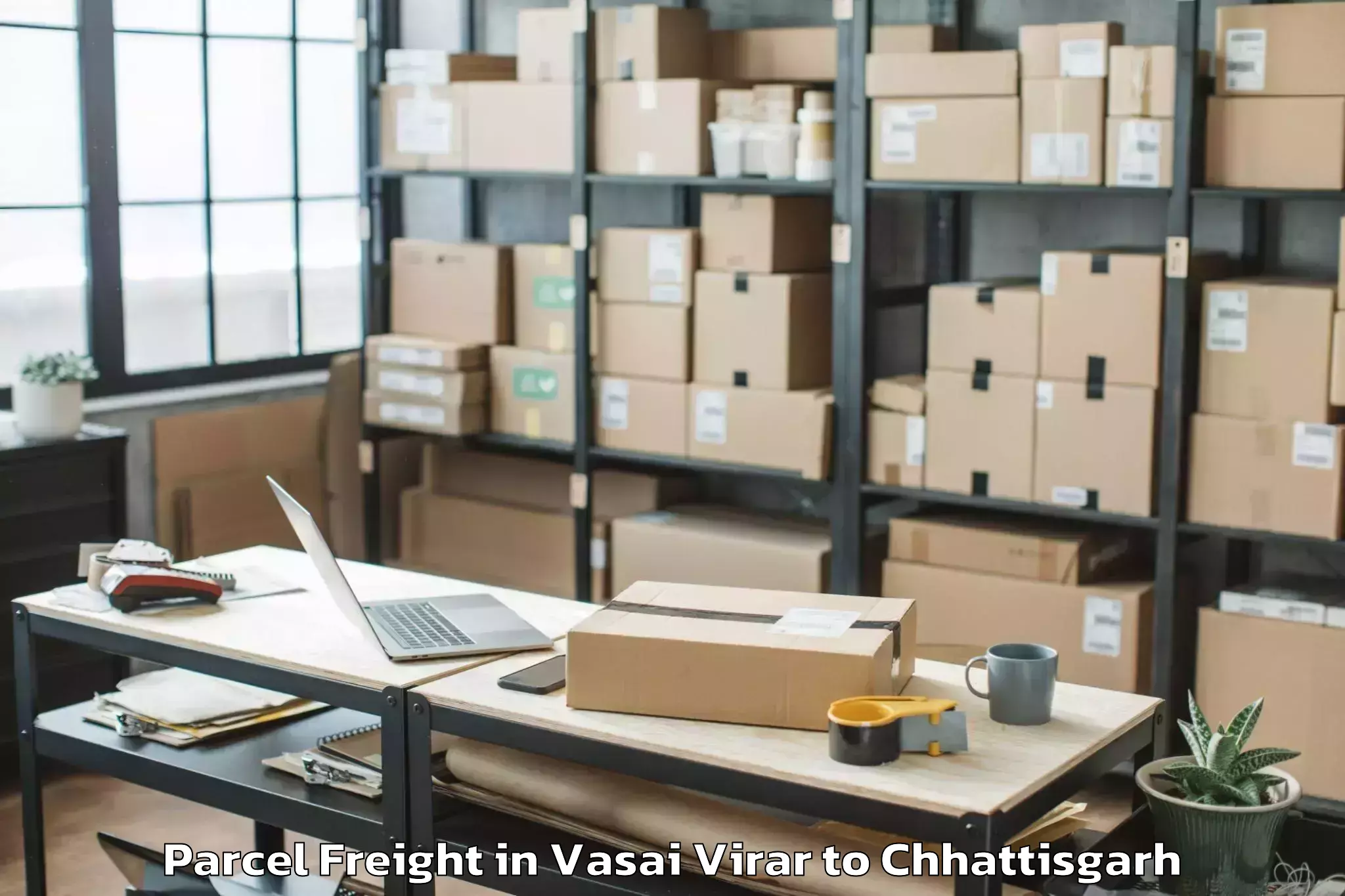 Expert Vasai Virar to Bhopalpattnam Parcel Freight